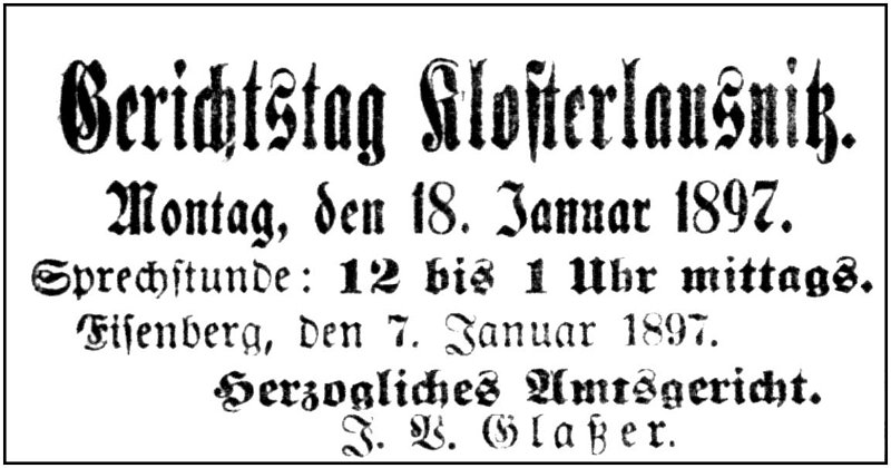 1897-01-18 Kl Gerichtstag